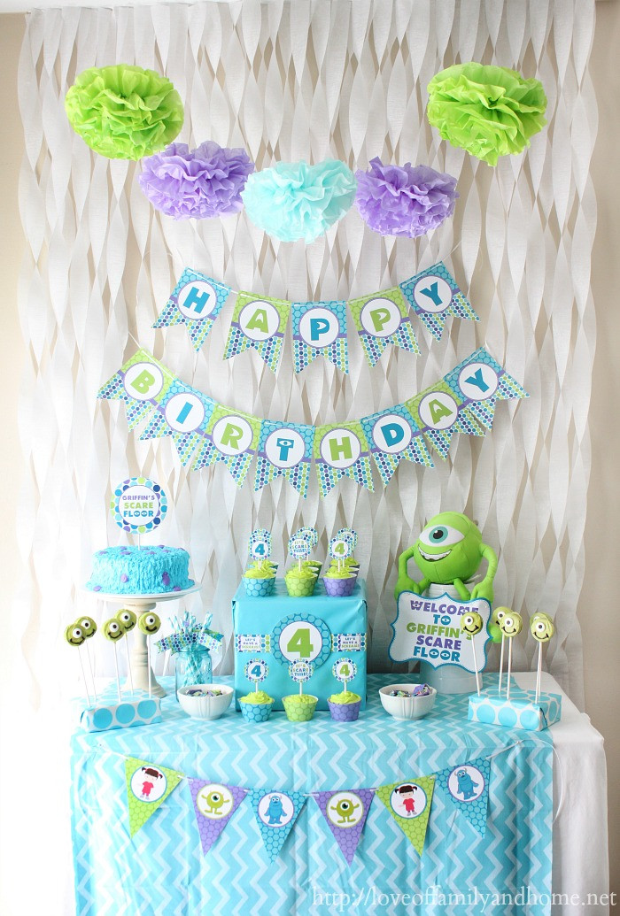 Monster Inc Birthday Party
 Monsters Inc Birthday Party Love of Family & Home