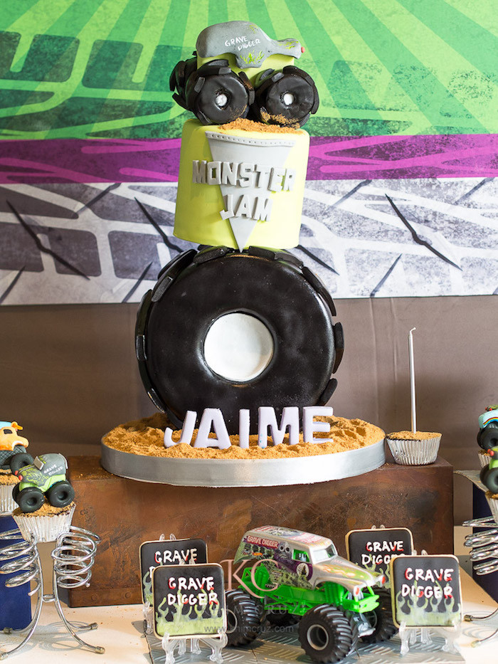Monster Jam Birthday Decorations
 Kara s Party Ideas Monster Truck Monster Jam Birthday