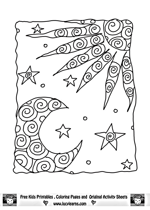 Moon And Stars Coloring Pages Printable
 Sun And Moon Coloring Pages Coloring Home