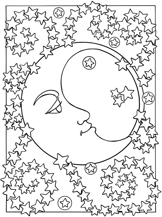 Moon And Stars Coloring Pages Printable
 Free Printable Moon Coloring Pages for Kids Best