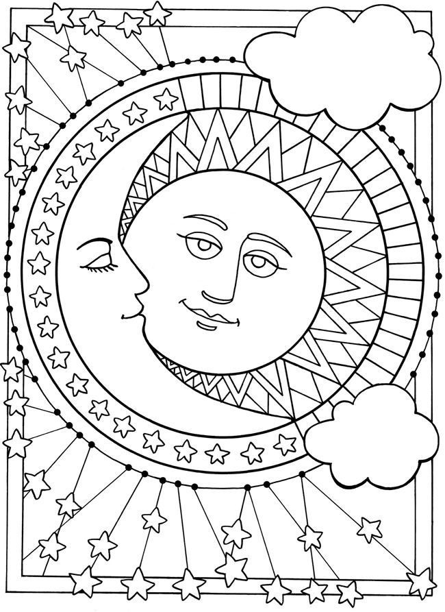 Moon And Stars Coloring Pages Printable
 Sun And Moon Coloring Pages Coloring Home