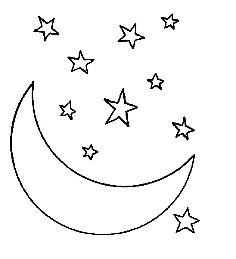 Moon And Stars Coloring Pages Printable
 Coloring Pages Stars And Moon