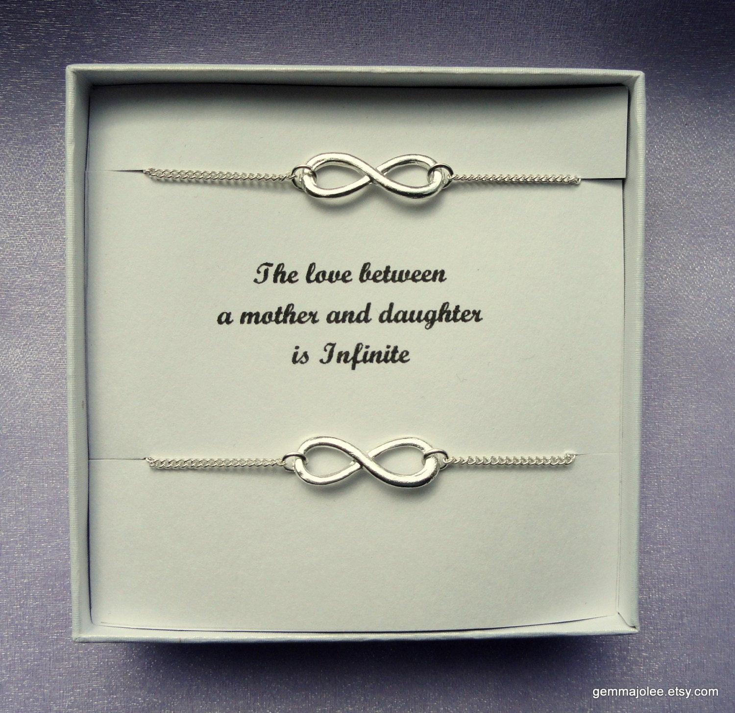 Mother And Daughter Gift Ideas
 Mother daughter t Two infinity bracelets Silver infinity