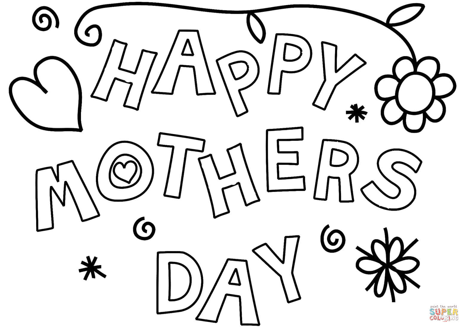 Mother Day Coloring Pages To Print
 Happy Mother s Day coloring page