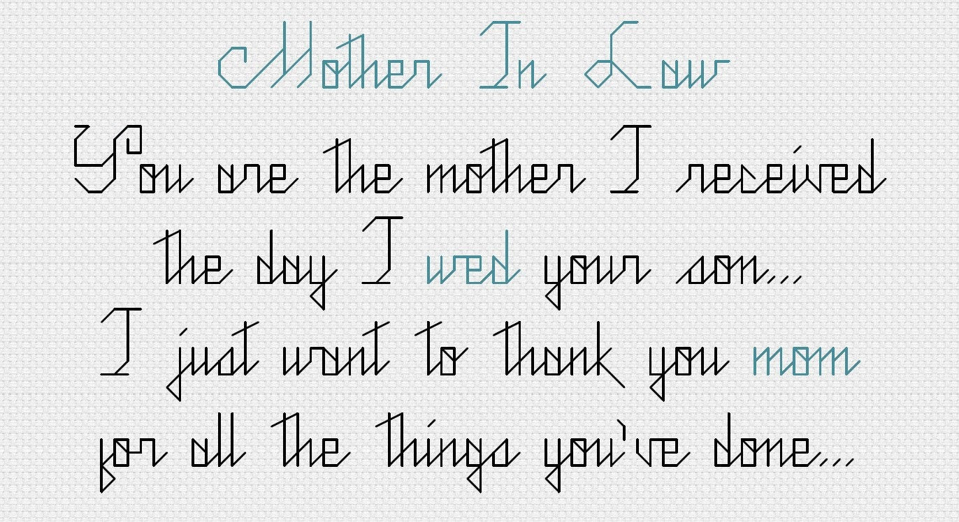 Mother N Law Quotes
 Cross stitch pattern Mother In Law PDF INSTANT DOWNLOAD