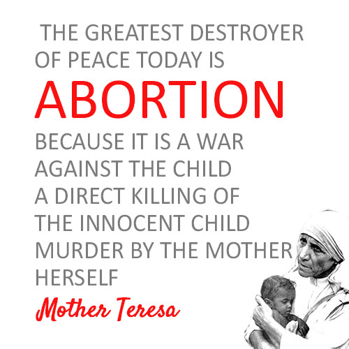 Mother Teresa Abortion Quote
 Catholic in Brooklyn Meditation on the Eighth Station of