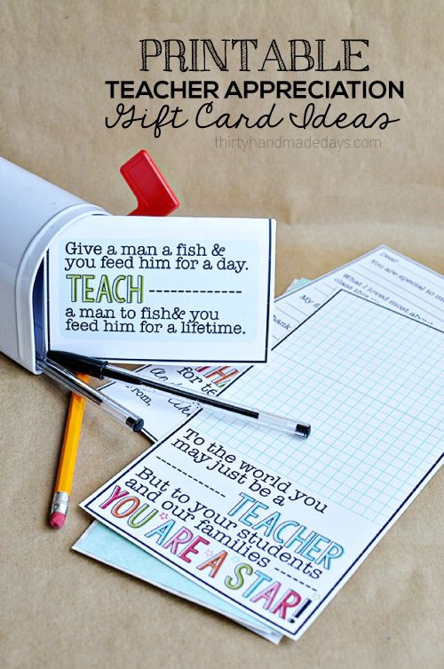 Mother'S Day Gift Card Ideas
 Printable Teacher Appreciation Gift Card More Ideas