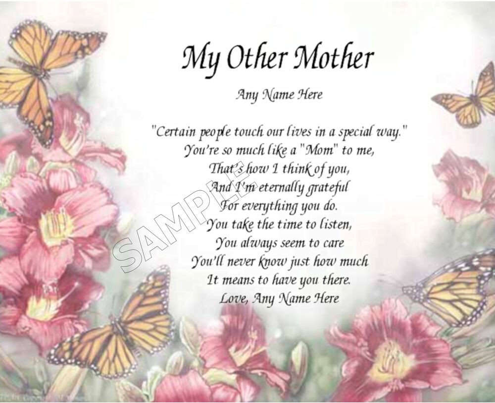 Mother'S Day Gift Ideas For My Wife
 MY OTHER MOTHER PERSONALIZED ART POEM MEMORY BIRTHDAY