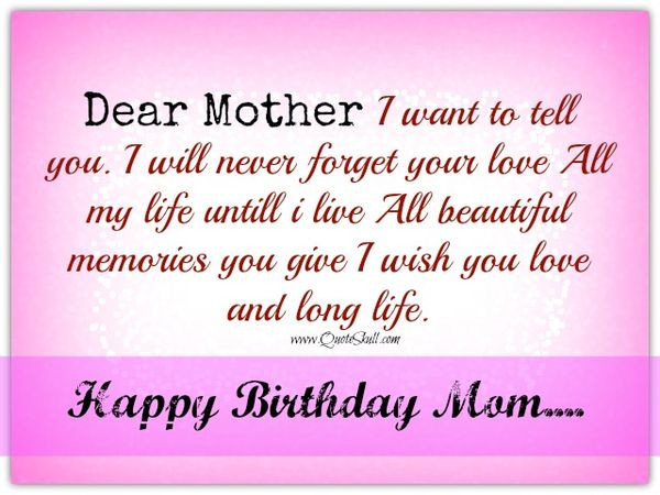 Mothers Birthday Quotes
 Happy Birthday Mom Best Bday Wishes and for Mother