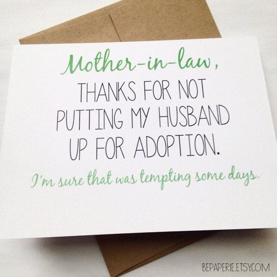 Mothers Day Quotes For Mother In Laws
 Mother in Law Card Mother s Day Card Mom Birthday Card