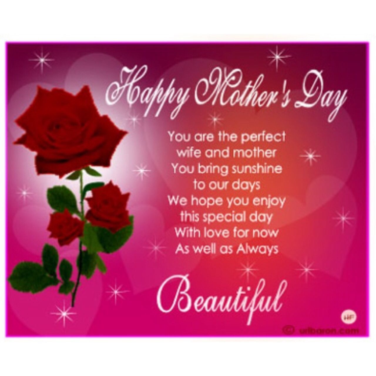 Mothers Day Wife Quotes
 Happy Mother s Day you are a perfect wife and a mother