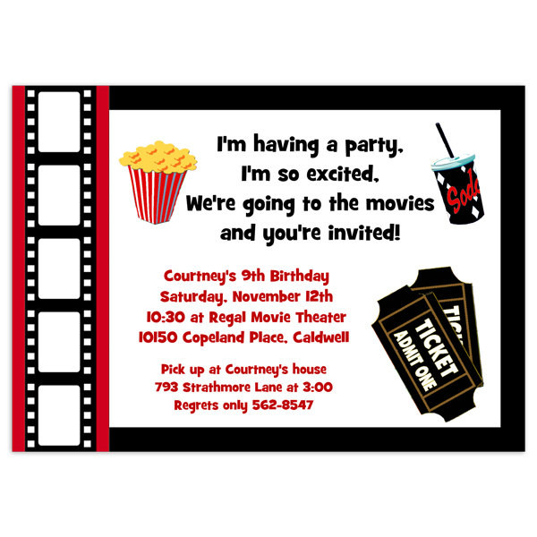 Movie Birthday Party Invitations Printable Free
 Printable Movie Party Invitation Movie Night Invitation