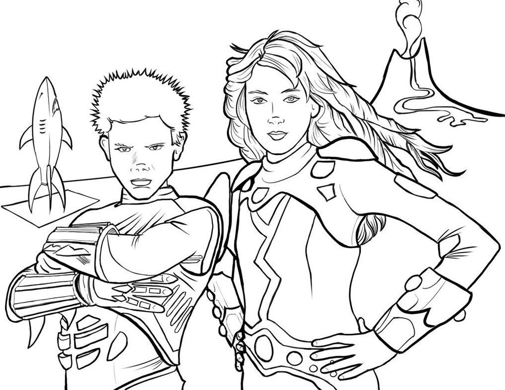 Movie Coloring Pages For Boys
 Sharkboy And Lavagirl Coloring Page by PJMintzviantart