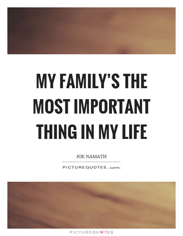 My Family Quotes
 My family s the most important thing in my life