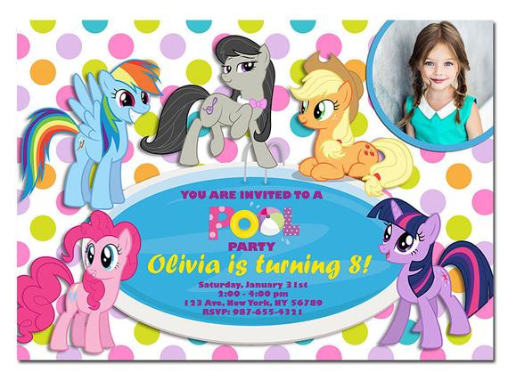 My Little Pony Pool Party Ideas
 My Little Pony Pool Party Invitation My Little Pony Birthday