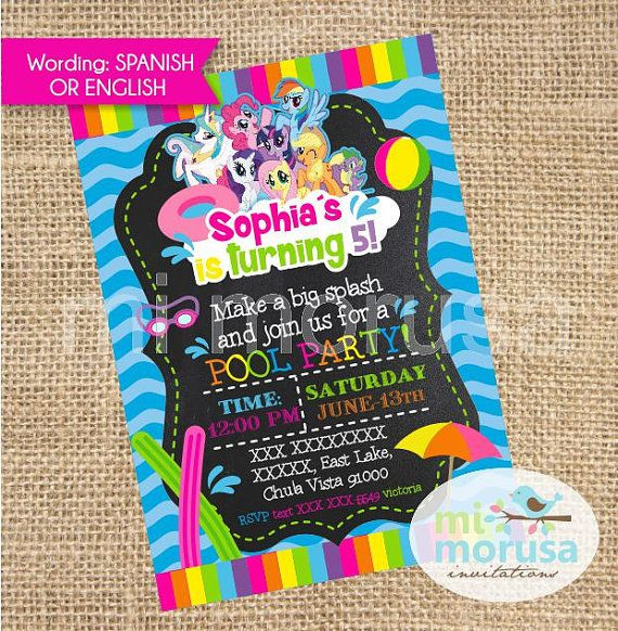 My Little Pony Pool Party Ideas
 My Little Pony Pool Party Chalkboard printable by Mimorusa