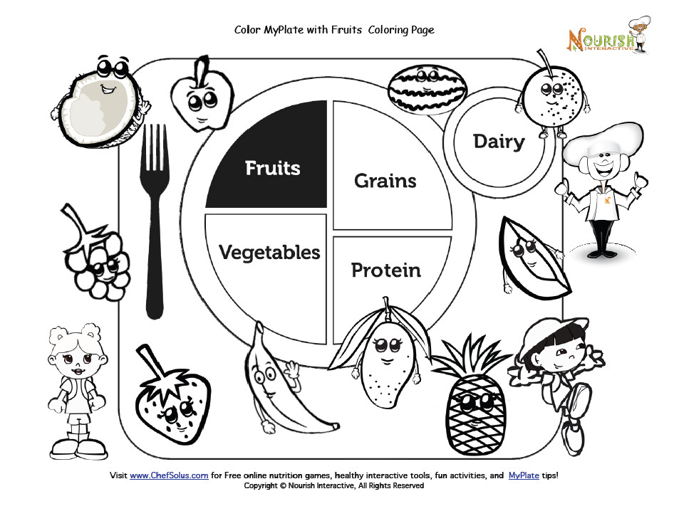 My Plate Coloring Pages
 Color My Plate with Fruits Coloring Page