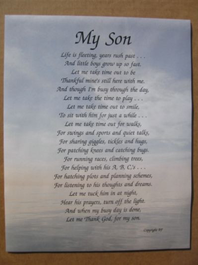My Son Graduation Quotes
 poems for a son with pictures Yahoo Search Results