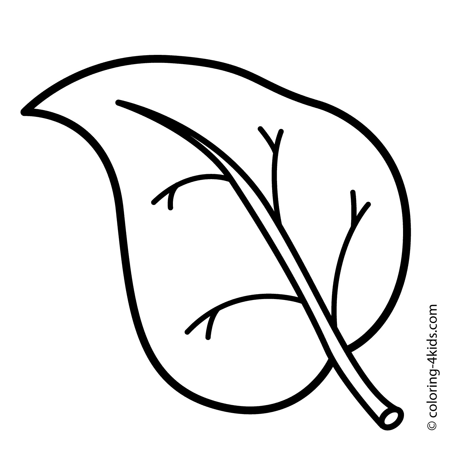 Nature Coloring Pages For Boys
 Leaf nature coloring page for kids printable free