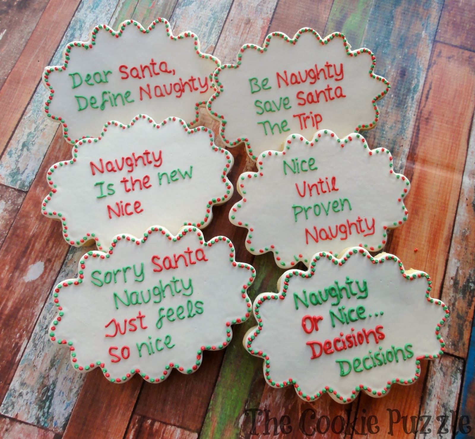 Naughty Christmas Quotes
 The Cookie Puzzle Naughty and Nice Christmas Cookies
