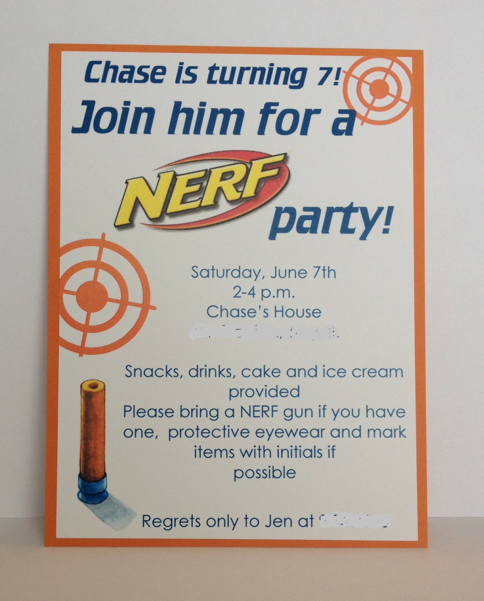Nerf Birthday Invitations
 NERF Birthday Party Invitation