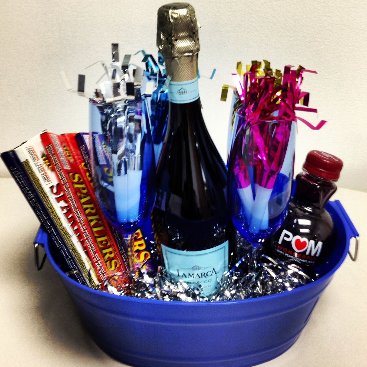New Year Gift Basket Ideas
 New Year s Eve Basket I created this as a hostess t