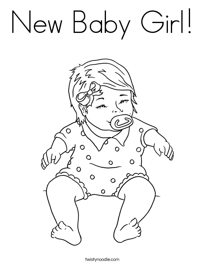 Newborn Baby Girl Coloring Pages
 New Baby Girl Coloring Page Twisty Noodle