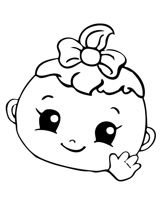 Newborn Baby Girl Coloring Pages
 Cute Squinkies Baby Coloring Page