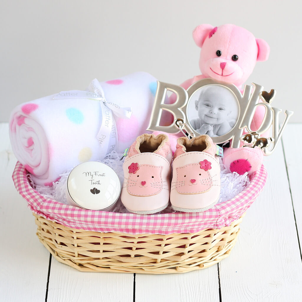 Newborn Baby Girl Gift Ideas
 Deluxe Girl New Baby Gift Basket Newborn Baby Hamper
