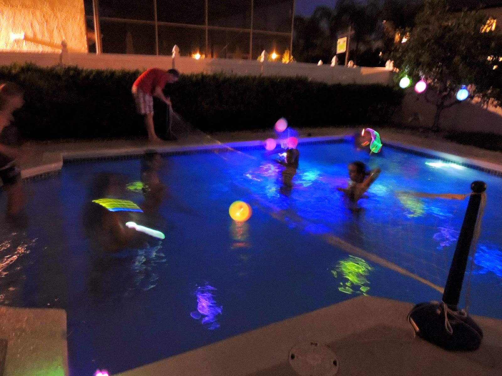 Night Pool Party Ideas
 Juliana Grace Blog Space Glow in the Dark Pool Party