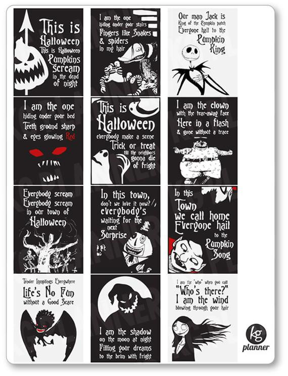 Nightmare Before Christmas Quotes
 Nightmare Before Christmas Quote Full Box Planner Stickers for