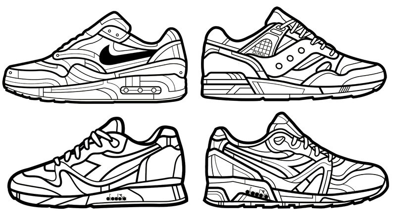 Niki Coloring Pages For Boys
 Art Therapy coloring page Shoes Nike 9