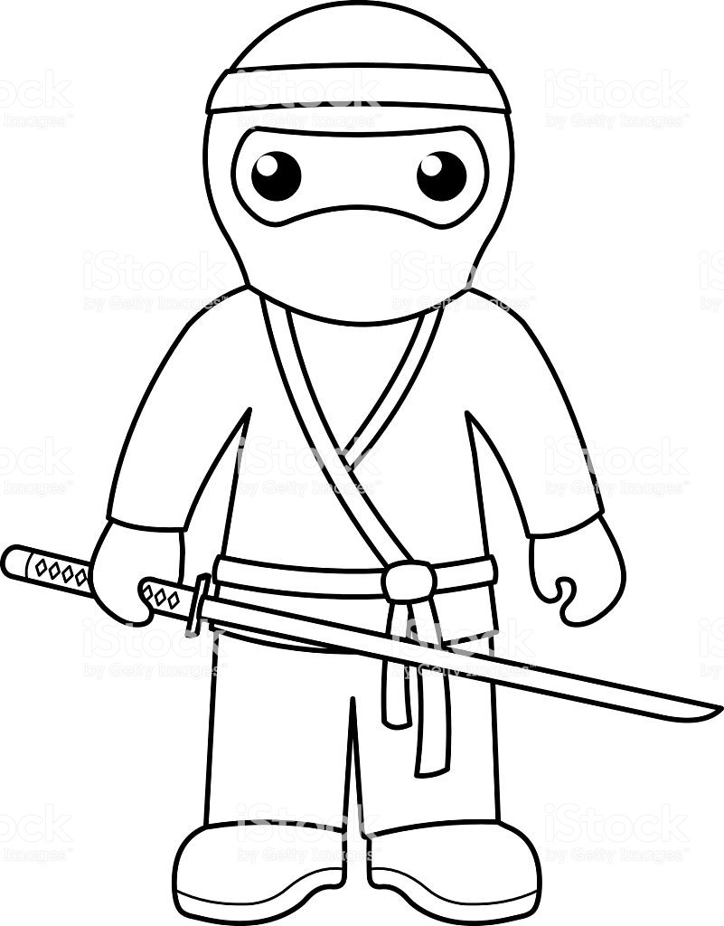 Ninja Coloring Pages For Kids
 Ninja Coloring Page For Kids Stock Vector Art & More