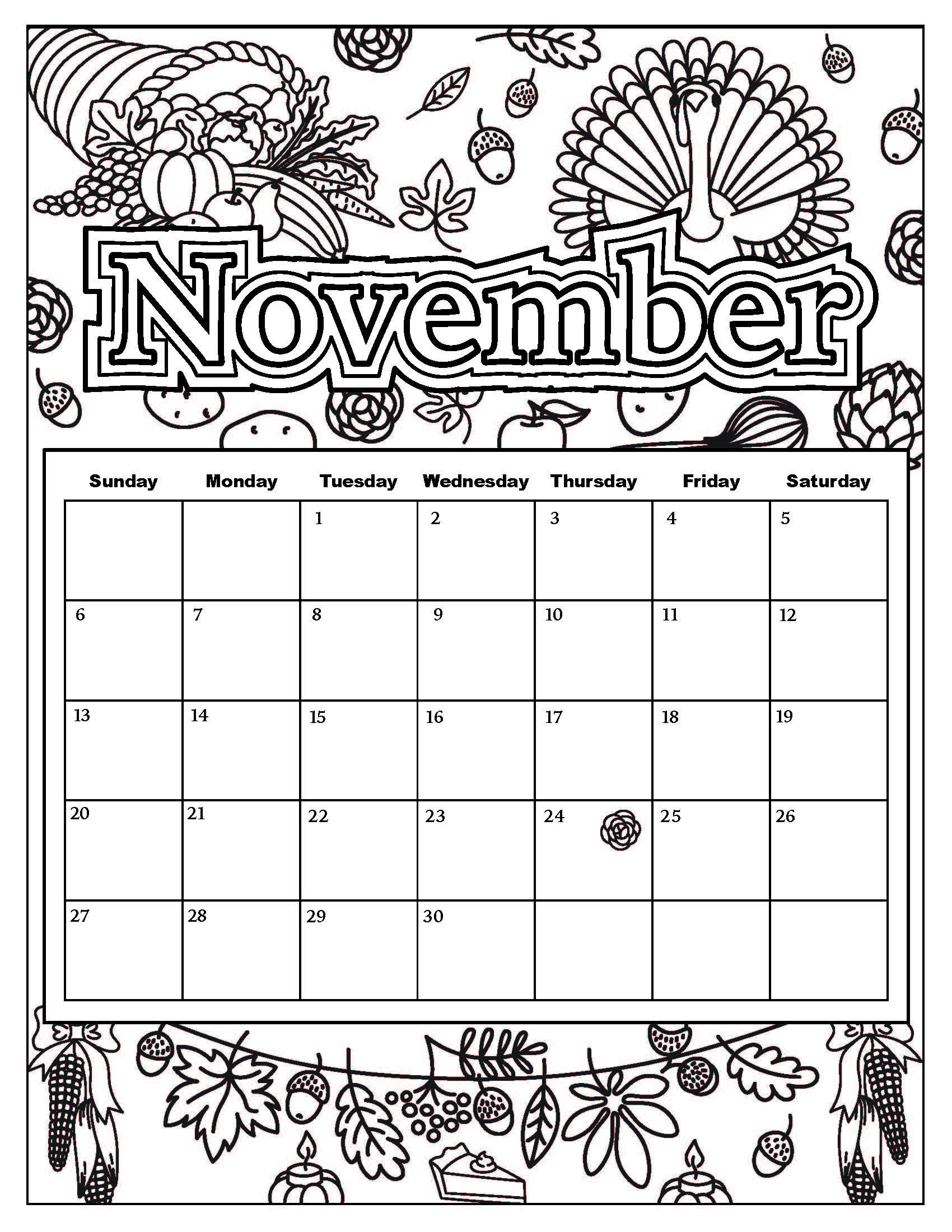 November Coloring Pages Printable
 Free Download Coloring Pages from Popular Adult Coloring