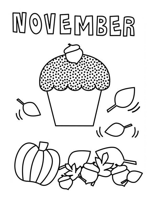 November Coloring Pages Printable
 November Cupcake Coloring Page NetArt