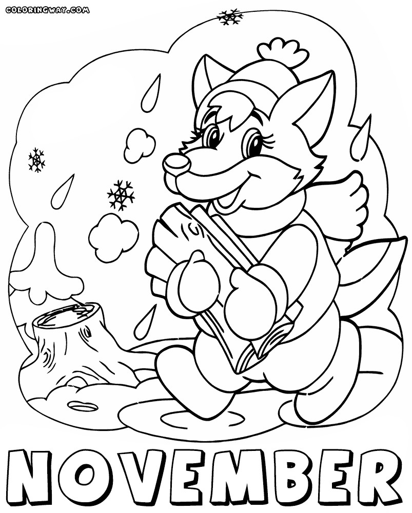 November Coloring Pages Printable
 Months coloring pages