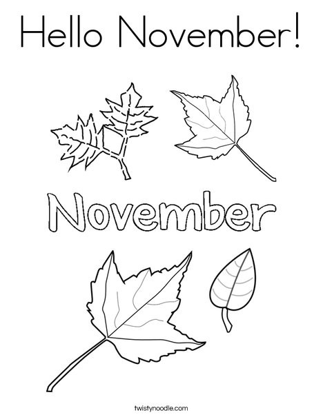 November Coloring Pages Printable
 Hello November Coloring Page Twisty Noodle