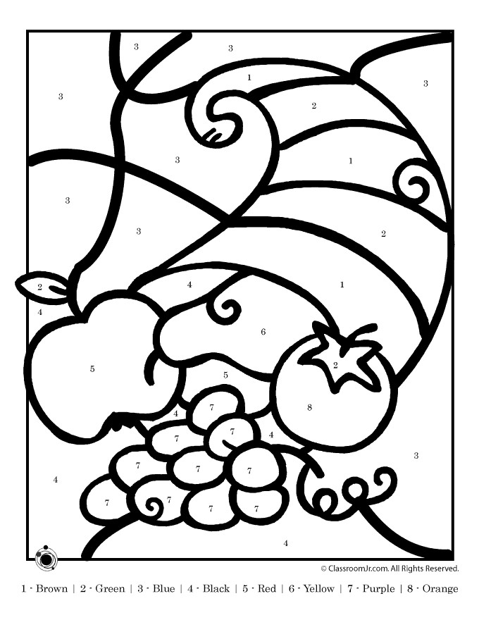 November Coloring Pages Printable
 Thanksgiving Color by Number Printables Thanksgiving