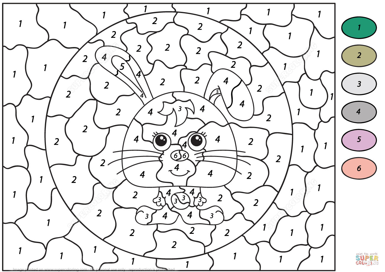 Numbers Coloring Pages
 Rabbit Color by Number