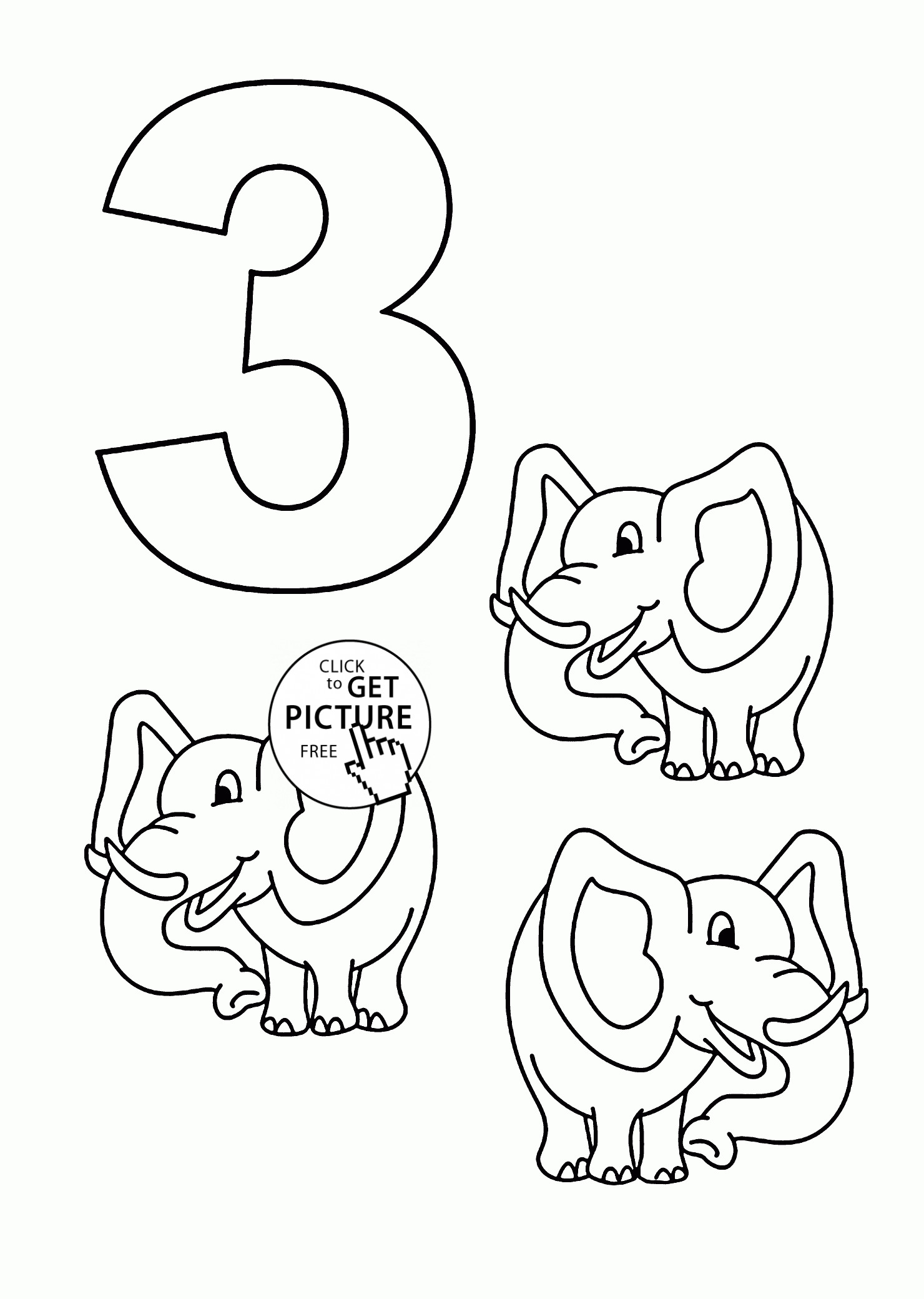 Numbers Coloring Pages
 Number 3 Coloring Page Coloring Home