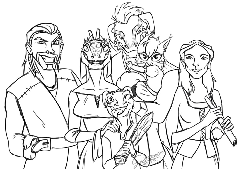 Oblivion Coloring Pages For Boys
 My family in Skyrim by GalooGameLady on DeviantArt