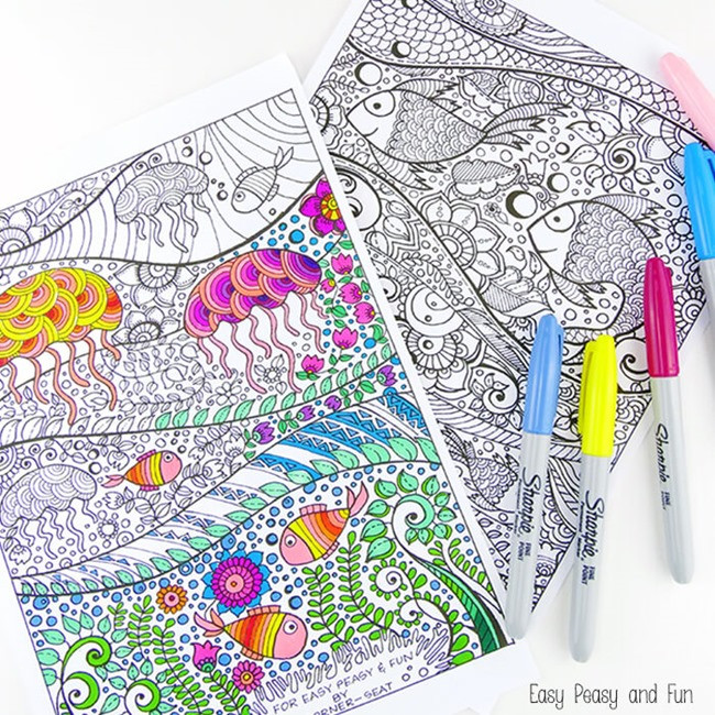 Ocean Adult Coloring Book
 Printable Coloring Pages for Adults 15 Free Designs