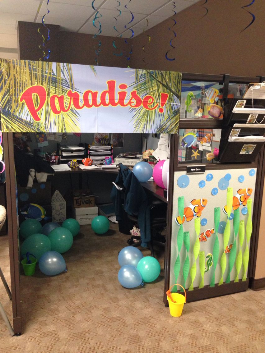 Office Party Ideas For Summer
 My summer beach themed cubicle my coworkers did for my