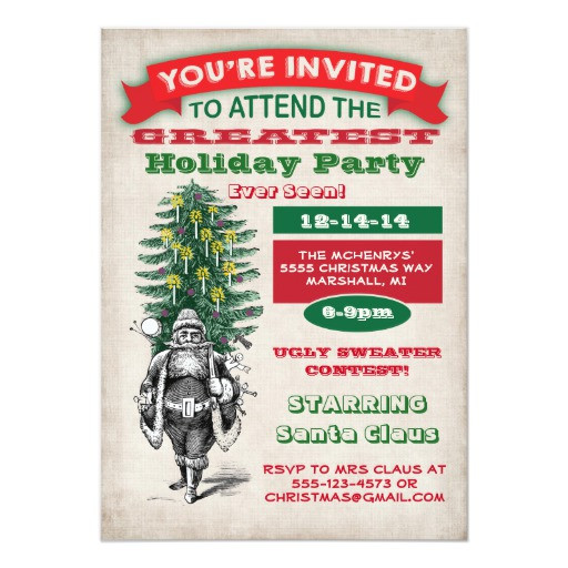 Old Fashioned Christmas Party Ideas
 Old Fashioned Christmas Party Invitation