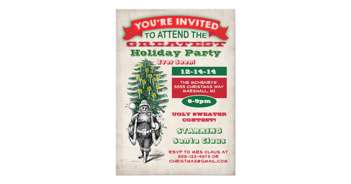 Old Fashioned Christmas Party Ideas
 Old Fashioned Christmas Party Invitation