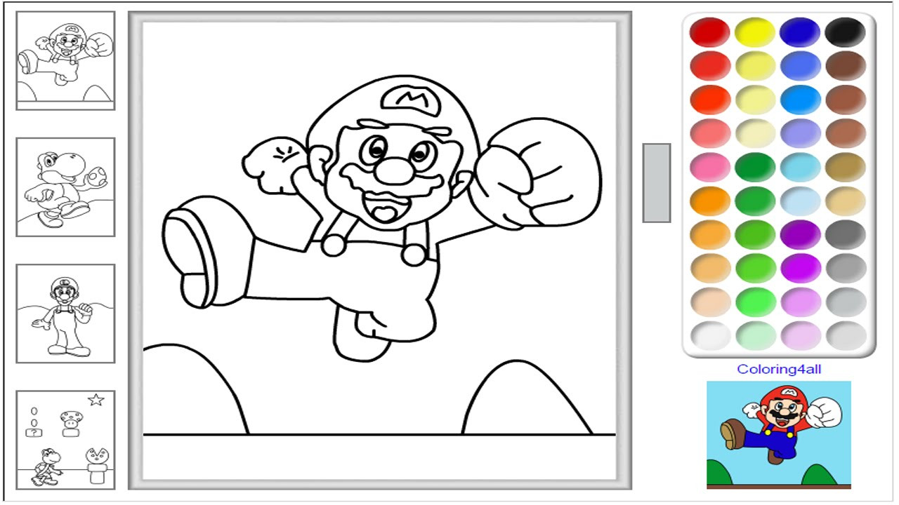 Online Coloring Pages For Kids Games
 Super Mario line Coloring Pages Game Super Mario Color