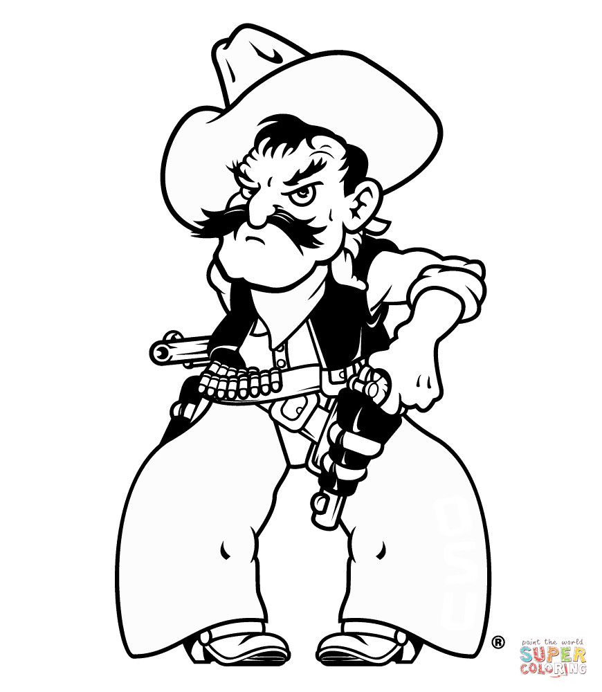 Osu Cowboys Coloring Pages
 Pistol Pete coloring page