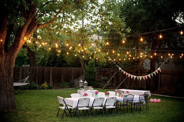 Outdoor Engagement Party Decoration Ideas
 Backyard Party Lighting on Pinterest