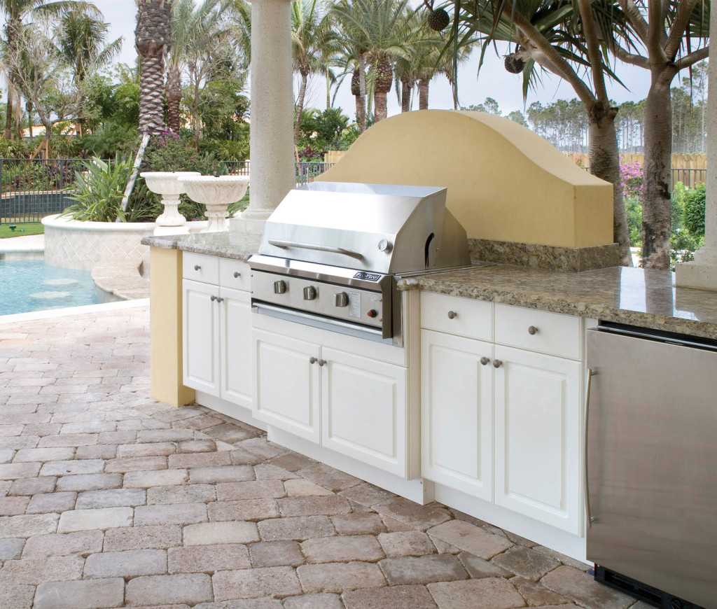 Outdoor Kitchen Cabinet
 NatureKast outdoor kitchen cabinetry uses PVC covered in