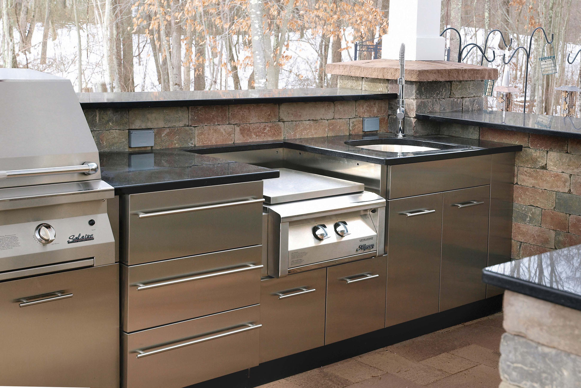 Outdoor Kitchen Cabinets Stainless Steel
 Outdoor Stainless Kitchen in winter in CT